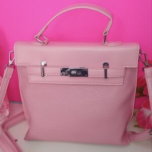 Pink leather crossbody/ backpack